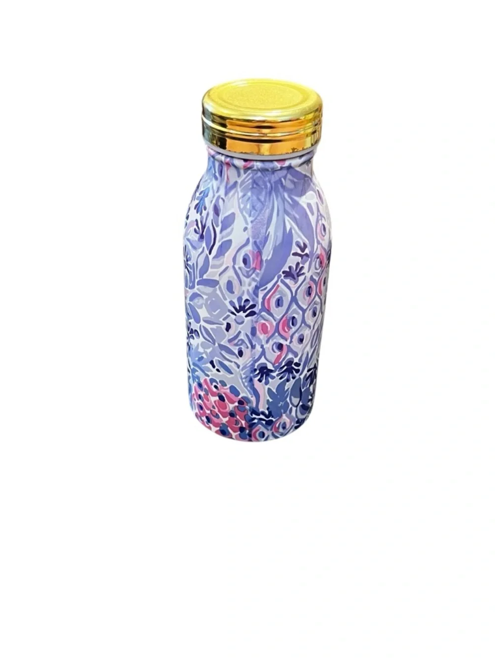 Purple pink blue Lilly Pulitzer aluminum water bottle, 11.8 ounce